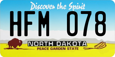ND license plate HFM078