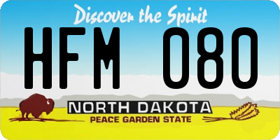 ND license plate HFM080