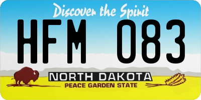 ND license plate HFM083