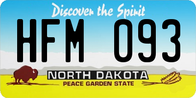 ND license plate HFM093