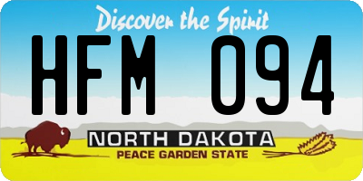 ND license plate HFM094