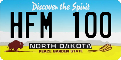ND license plate HFM100