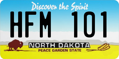 ND license plate HFM101