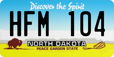 ND license plate HFM104