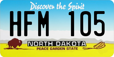 ND license plate HFM105