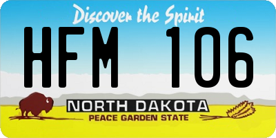 ND license plate HFM106