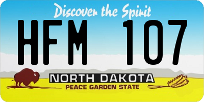 ND license plate HFM107