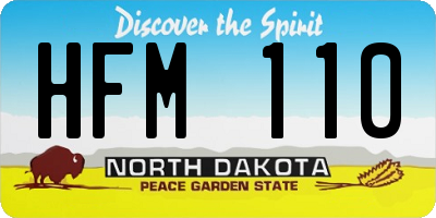 ND license plate HFM110