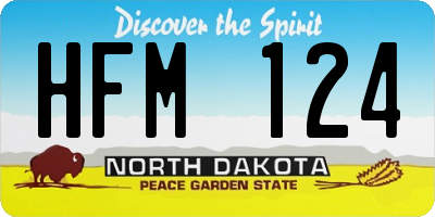 ND license plate HFM124