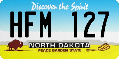 ND license plate HFM127