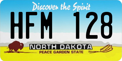 ND license plate HFM128