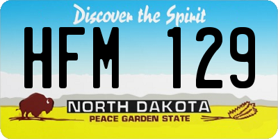 ND license plate HFM129