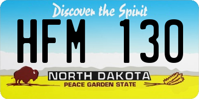 ND license plate HFM130