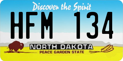ND license plate HFM134
