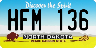 ND license plate HFM136