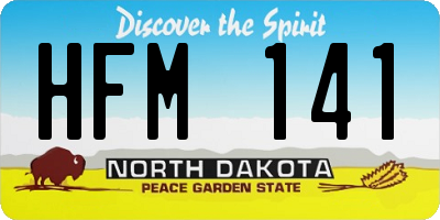ND license plate HFM141