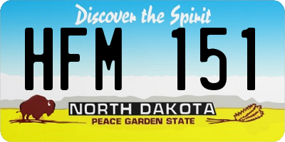 ND license plate HFM151