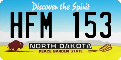 ND license plate HFM153