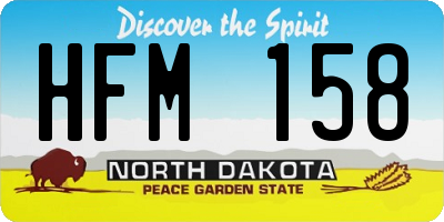 ND license plate HFM158