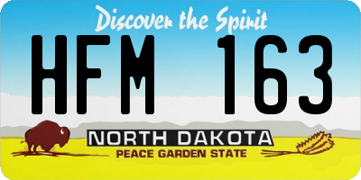 ND license plate HFM163