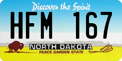 ND license plate HFM167