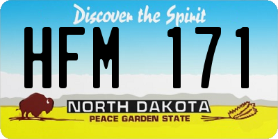 ND license plate HFM171