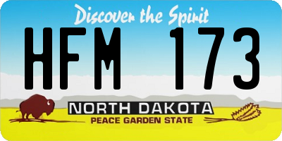 ND license plate HFM173