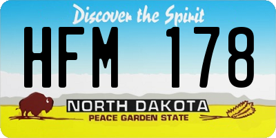 ND license plate HFM178