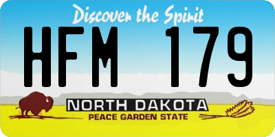 ND license plate HFM179