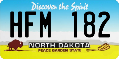 ND license plate HFM182