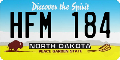 ND license plate HFM184