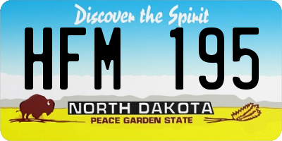 ND license plate HFM195