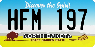 ND license plate HFM197