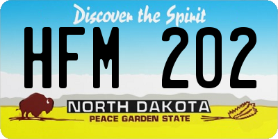 ND license plate HFM202