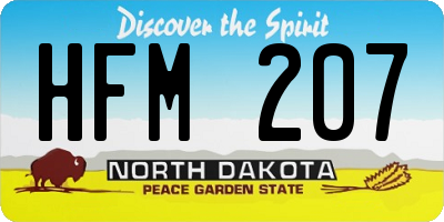ND license plate HFM207