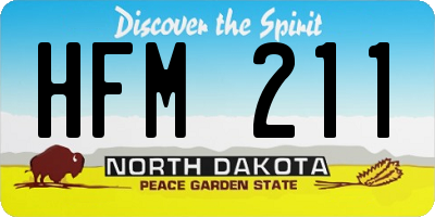 ND license plate HFM211