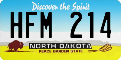 ND license plate HFM214