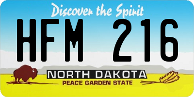 ND license plate HFM216