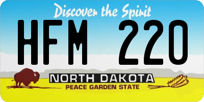 ND license plate HFM220