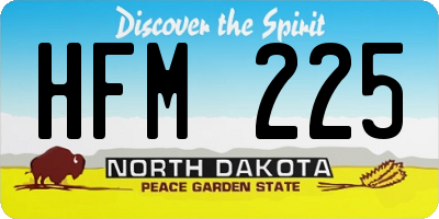 ND license plate HFM225