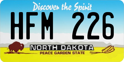ND license plate HFM226