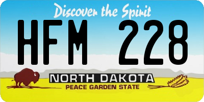 ND license plate HFM228