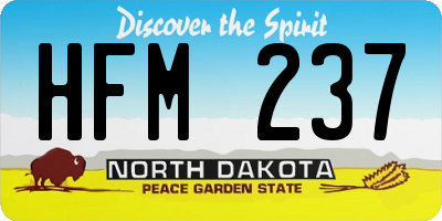 ND license plate HFM237