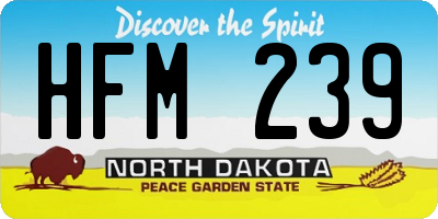ND license plate HFM239