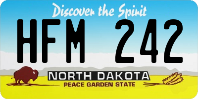 ND license plate HFM242
