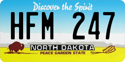 ND license plate HFM247