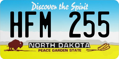 ND license plate HFM255