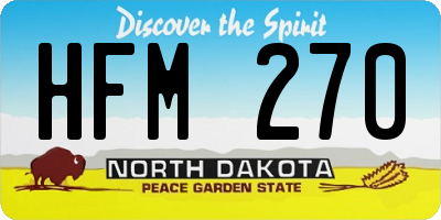 ND license plate HFM270