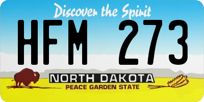 ND license plate HFM273