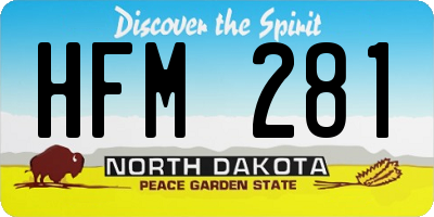 ND license plate HFM281